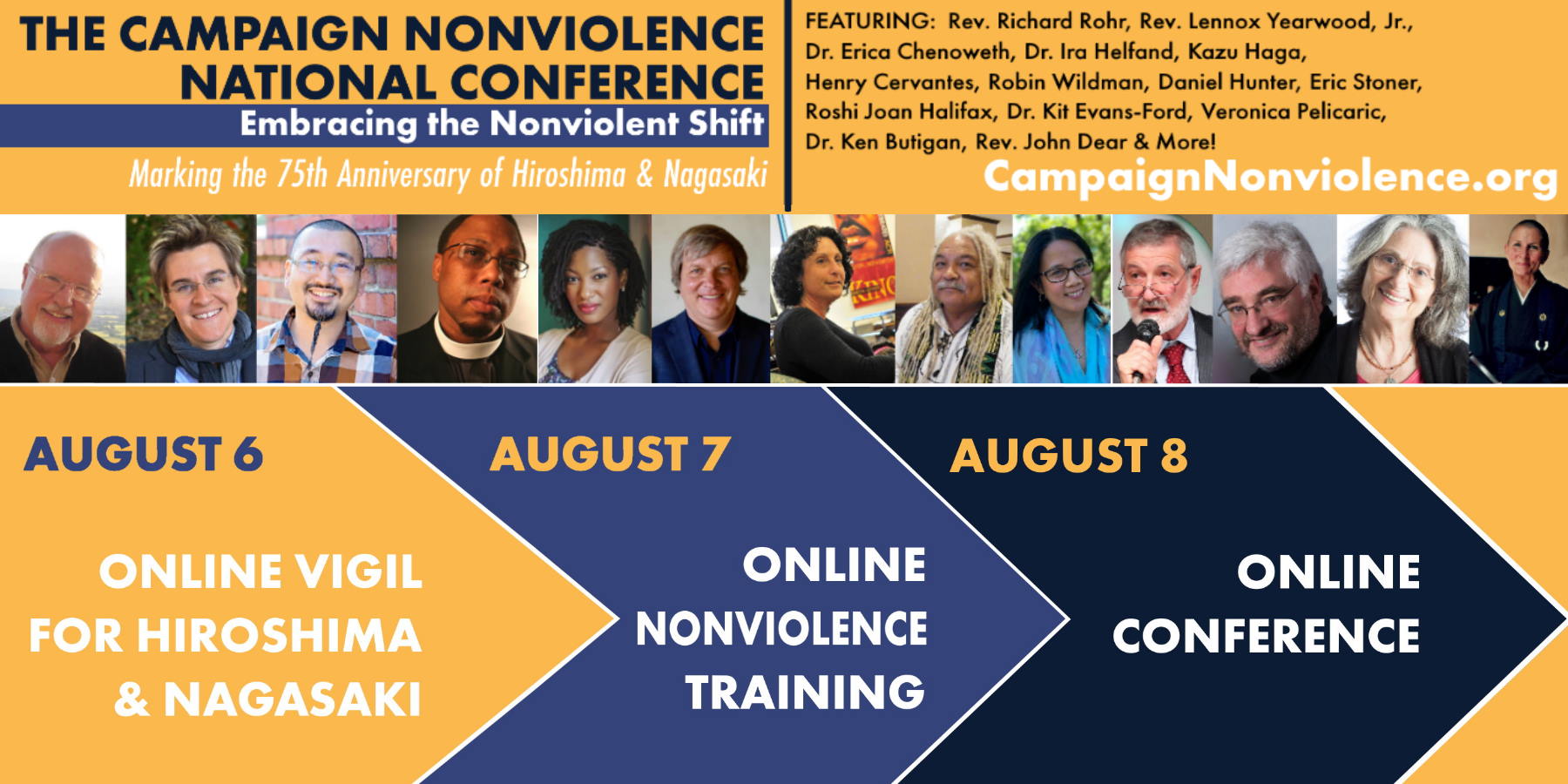All you need to know about the Campaign Nonviolence Conference events August 6-8, 2020